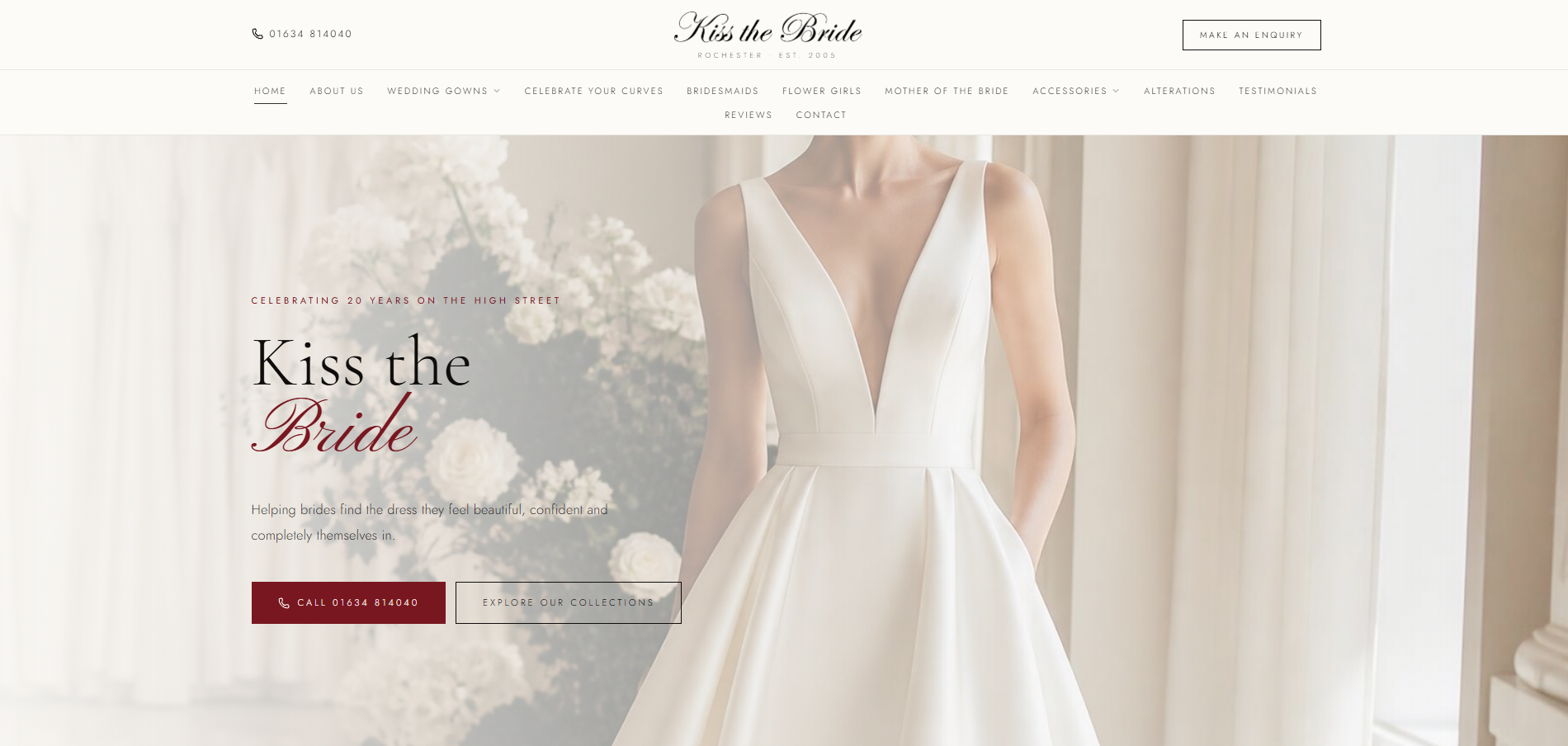 Kiss the Bride after their new website by Craft & Code Digital